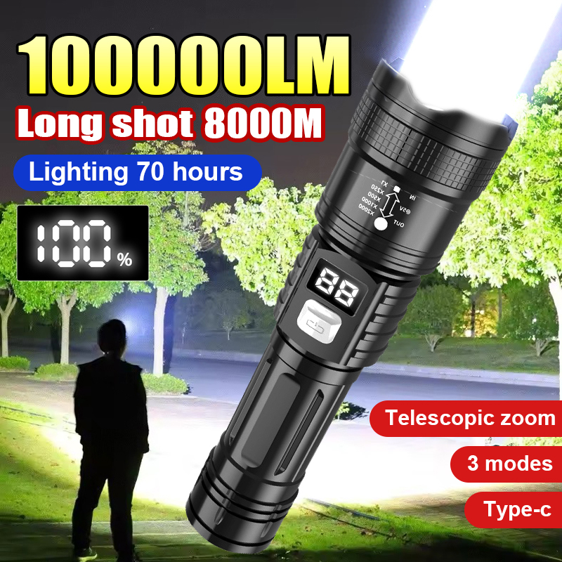 Senter LED Super Terang 100000 - Outdoor Adventure Trips ulasan dan harga